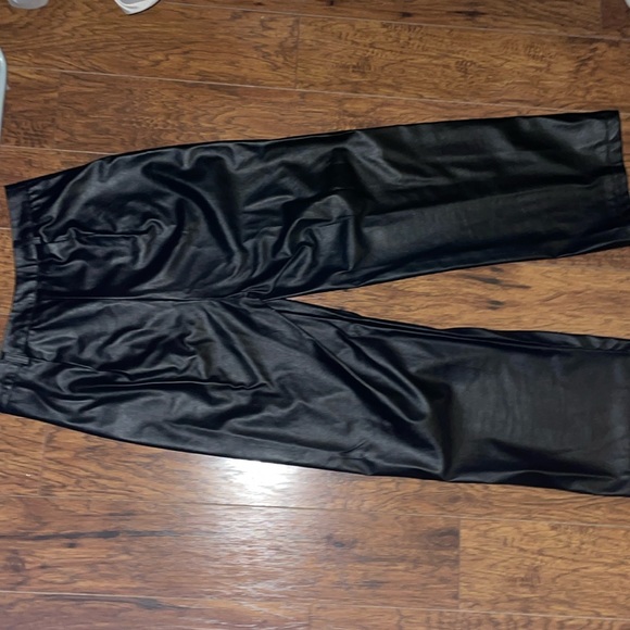 SHEIN - Faux Leather Pants (Black) - Picture 3 of 4